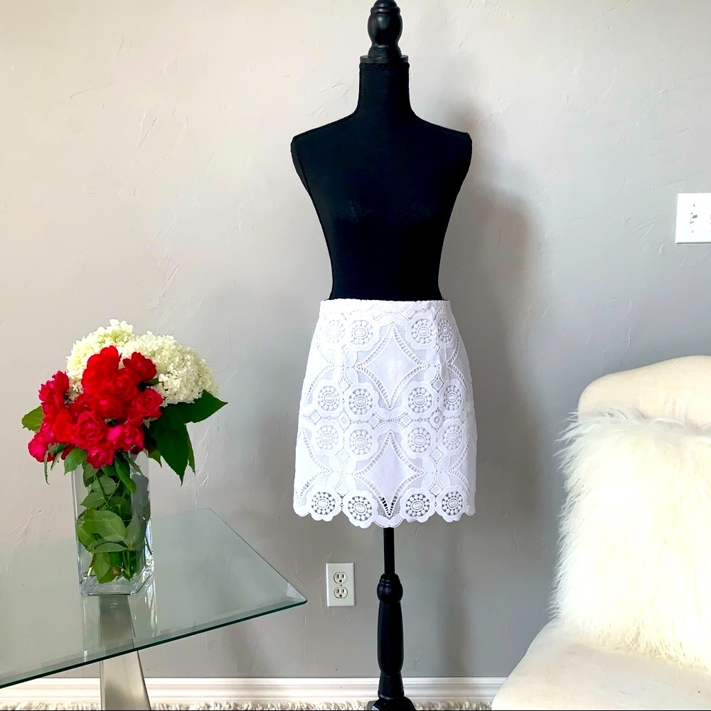 Abercrombie White Lace A-line Skirt